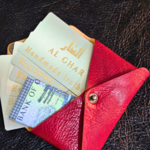 Envelope Heritage Red handmade leather envelope wallet crafted from Italian vegetable tanned Heritage leather
