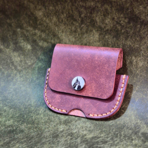 Dark brown Italian pueblo leather case for AirPods Pro